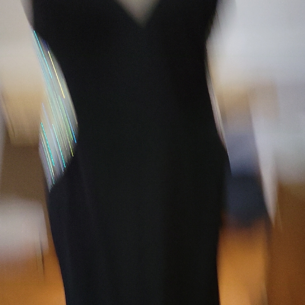 Jovani Black Backless Dress with Silver Accents